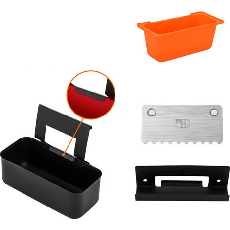 Bloc, de tamis à mailles alimentaires, piège à graisse, récupérateur d'huile (orange) ， Ensemble de 5 pièces (1/5)