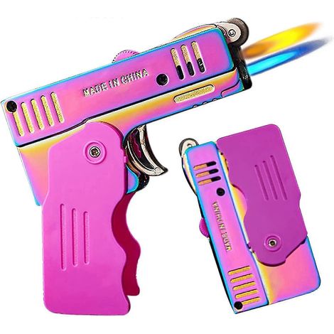 Briquet torche, briquet à flamme jet commutable, rechargeable au butane avec fonction de verrouillage, résistant au vent, flamme jet réglable et flamme douce, design pliable et élégant. (1/5)