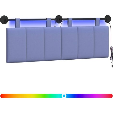 Maison Exclusive - Testiera sospesa Con luce LED Blu jeans Tessuto (1/5)