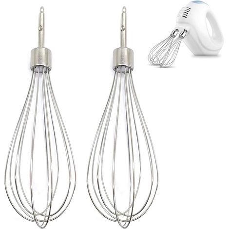 CCYKXAA 2 Stück Elektrischer Schneebesen Zubehör Ersatzschneebesen für elektrische Mixer, gedrehter Drahtschneebesen aus Stahl (1/4)