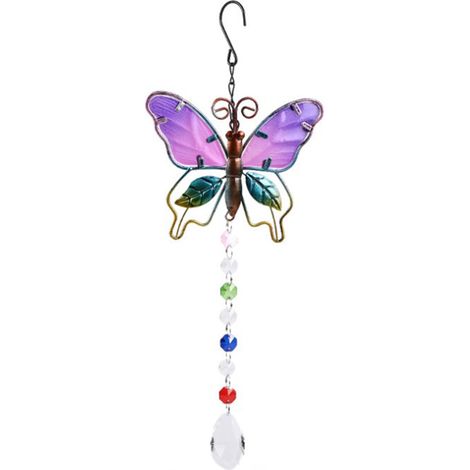 Wind Chime - Crystal Sun Catcher - Rainbow Light Reflector for Garden Patio Indoor Decoration - Hummingbird Design - 1 Piece (1/5)