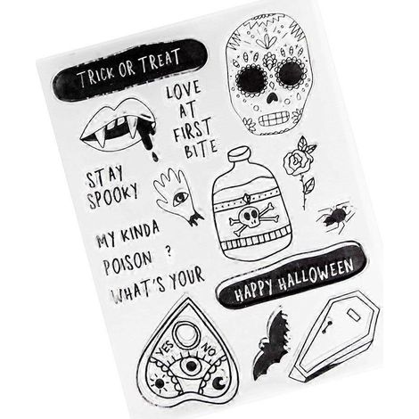 Tampon en silicone transparent sur le thème d'Halloween pour la création de cartes et le scrapbooking (1/4)