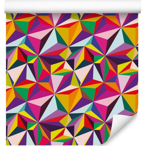 Carta da parati con motivo geometrico colorato per soggiorno e camera da letto, 50x1000 cm. (1/5)