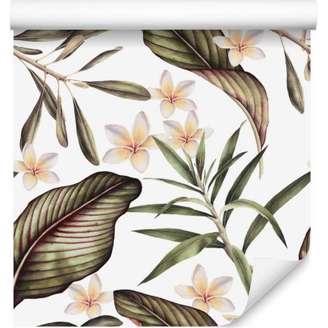 Carta da parati con delicati fiori per soggiorno e camera da letto, 50x1000 cm (1/5)
