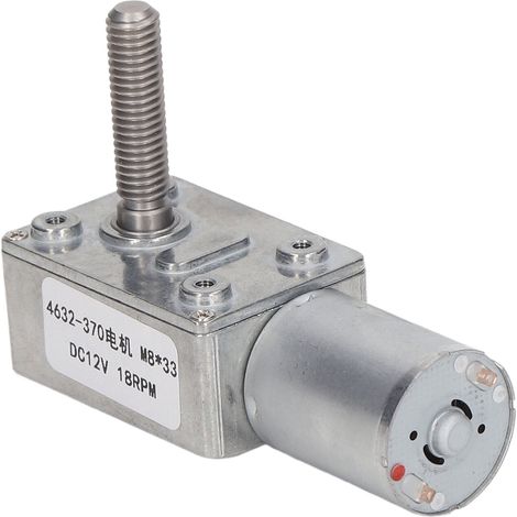 12-V-Gleichstrom-Schneckengetriebemotor mit 18 U/min, M8x33-mm-Welle, Getriebe aus Aluminium und Messing, Modell 4632-370, kompakter Elektromotor (1/5)