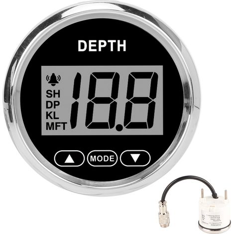 Jauge de profondeur marine 52mm, portée 100m, rétroéclairage blanc, étanche, pour yachts et bateaux de pêche (1/5)