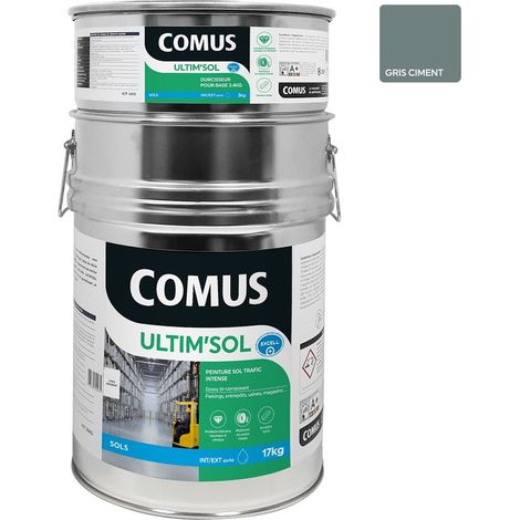 ULTIM'SOL GRIS CIMENT 20KG - ULTIM'SOL Peinture sol epoxy bi-composante en phase aqueuse pour trafic intense (1/3)