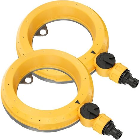 2 Pièces Arroseurs de Pelouse à Base Annulaire, Arroseur Automatique pour Petites et Moyennes Surfaces, Arroseur Circulaire à 360 Degrés avec Débit d'eau Doux pour Pelouse, Arrosage de Jardin (1/5)