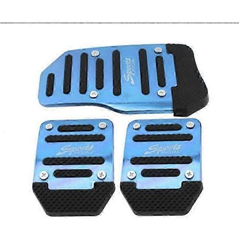 Universal Aluminum Automatic Transmission Car Pedal Cover Brake Fuel Gas Foot Pad Set Kit Pedals Red Blue Silver Non-slip Tools( Manual Blue Set) (1/5)