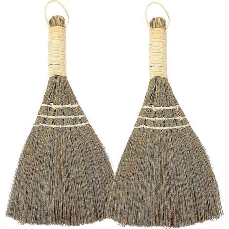 Lot de 2 balais de bureau, petits balais à manche court, brosses à poussière pour la maison-25.50X15.00X2.50CM (1/4)