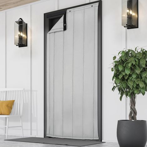 2.10.8m Privacy Curtain Grey Thermal Insulated Door Curtain Winter Doorway Cover Screen (1/5)
