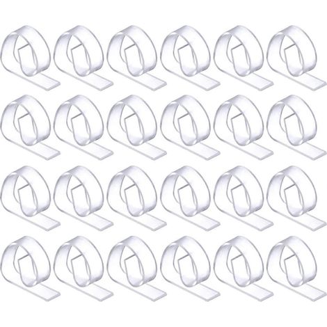 24 pinces à nappe en plastique transparent, idéales pour les pique-niques et les fêtes. (1/5)