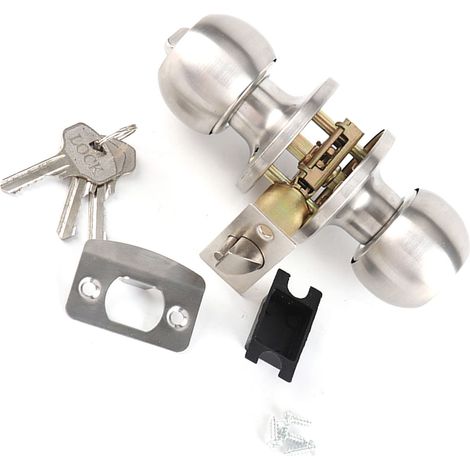 Ensemble de verrouillage tubulaire à 3 pôles en acier inoxydable pour porte de maison préfabriquée avec poignée à bille (1/5)