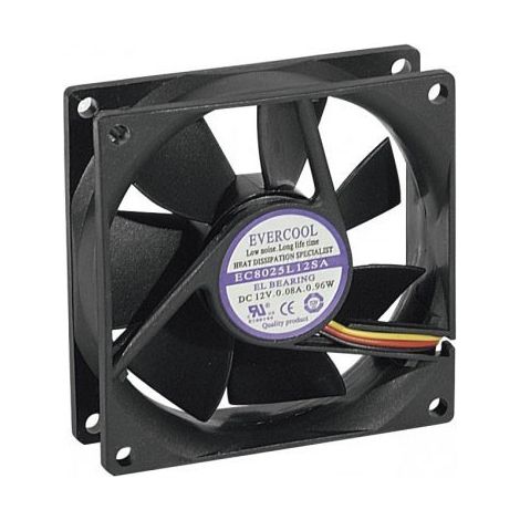 exertis Connect Ventilateur lubrifié à vie - 80x80x25 (910184)