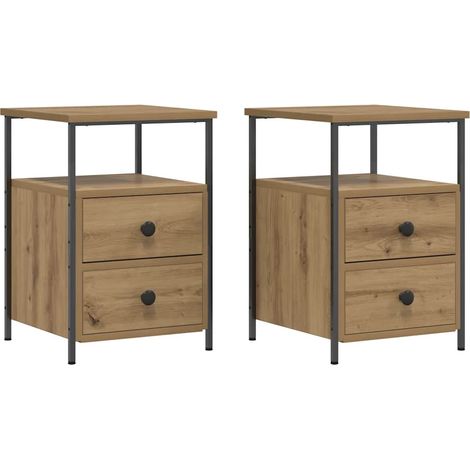 Maison Exclusive - Comodini 2pz Rovere Artigianale 34x35,5x50 cm Legno Multistrato