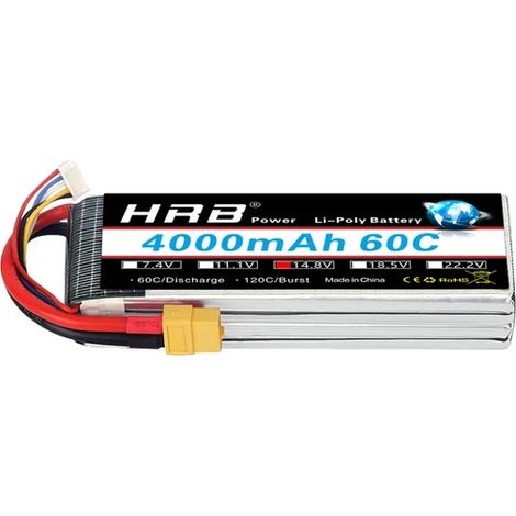 Lipo-Batterie, 14,8V, mehrere Kapazitätsoptionen, 14.8v 4000mah 60c (1/2)