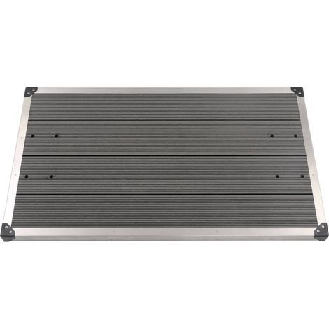 Piatto doccia da esterno piatto doccia da giardino piatto doccia da terrazza piscina acciaio inox WPC 110 x 62 cm grigio 020001983