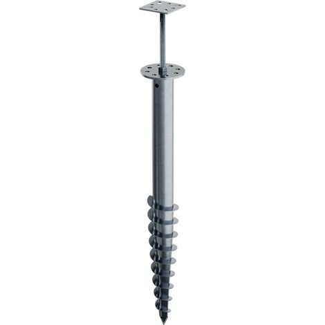 Vis de Fondation SPIRAL - Pour Clôture - Hauteur : 80 cm - Fixation Sans Beton - Support plat inclus