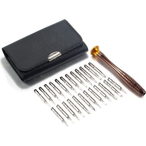 Kit de 25 destornilladores, herramientas portátiles de precisión para la reparación de iPhones, ordenadores, juguetes, gafas, relojes, etc. (1/5)