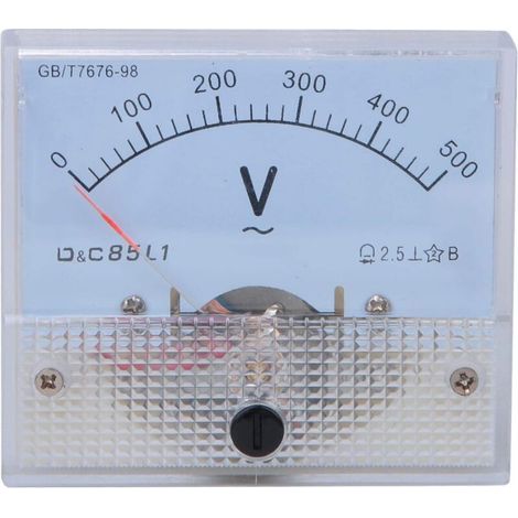 Voltmètre analogique DC 0-500V – Précision élevée – Pour environnements industriels – Affichage mécanique – Testeur de tension compact (1/5)