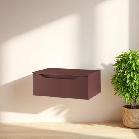 Cassetto bagno sospeso GIGLIO 80 cm in nobilitato Ruggine Opaco (1/5)