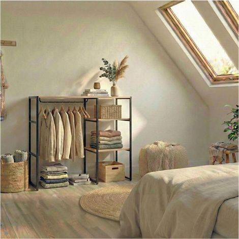 Appendiabiti da soffitta KADRA 100x85cm con armadio e ripiani