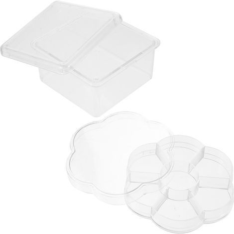 Kleine, tragbare und praktische Schmuckkästchen aus transparentem Acryl, 2er-Set, zur Aufbewahrung von Ohrringen und Ringen im Büro oder auf Reisen (1/5)