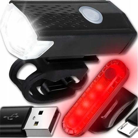 Juego de luces LED para bicicleta DELANTERAS Y TRASERAS B-SQUL