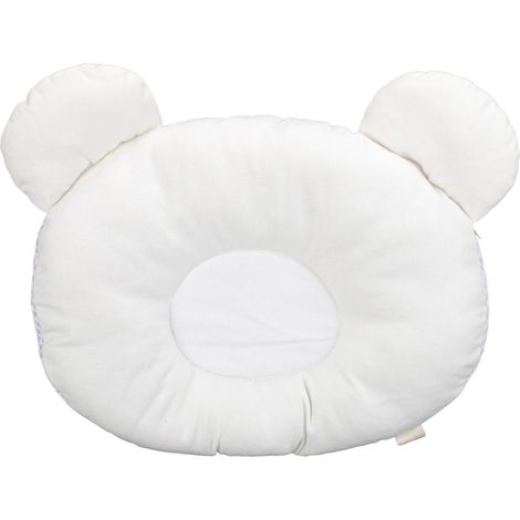 Oreiller pour Bébé Respirant Anti-Tête Plate - Coussin de Soutien Mignon pour Nouveau-né Blanc (1/5)
