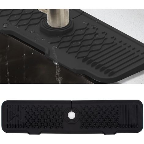 1 Tapis De Robinet Silicone, Drainage Automatique, Protection Anti-Éclaboussures, Pour Cuisine Et Salle De Bain (1/5)