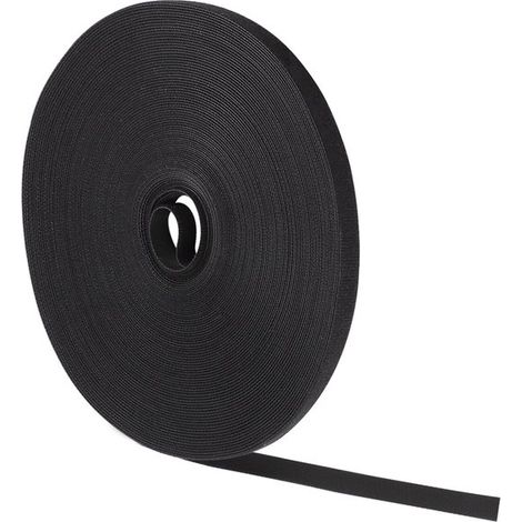 Dailygoods - Attache-câble Velcro de 25 m, attache-câble de 10 mm avec Velcro, Velcro refermable pour l'organisation des câbles (Noir) (1/5)