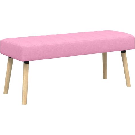 Banco con tapizado en canal Rosa 110 x 40 x 46 cm Tela vidaXL