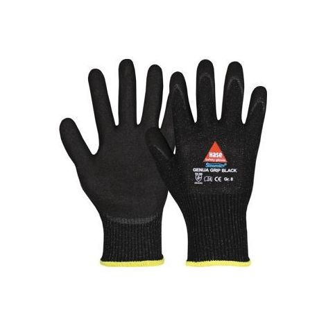 Hase Schnittschutzhandschuhe Genua Grip Black Größe 8, Dyneema 10 Stk (1/2)