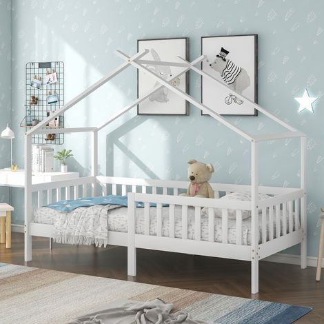 Bois de pin FSC, plus de sécurité pour le sommeil, lit cabane enfant avec barrières pour chambre junior (1/5)