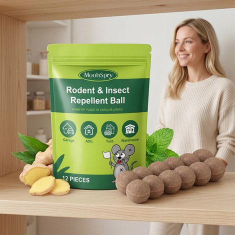 Praktische Ratten- und Insektenabwehrbälle für den Hausgebrauch, duftende Rattenabwehrprodukte zur Nagetierbekämpfung im Innen- und Außenbereich – 12 Ratten- und Insektenabwehrbälle, 1 Netzbeutel -- D (1/5)
