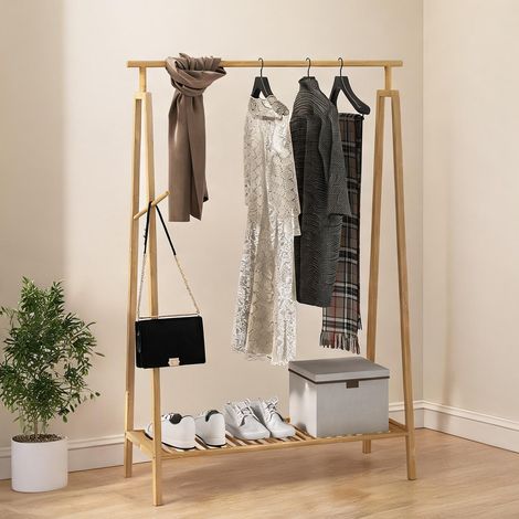 SunJet Porte-manteau, vestiaire sur pied, Portant bambou massif - Réf. UH30E0GLBYWF (1/5)