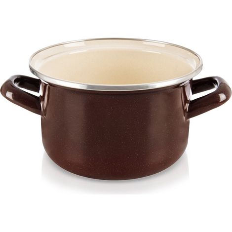 Vaso in smalto marrone, 16 cm, 1,4 l (1/5)