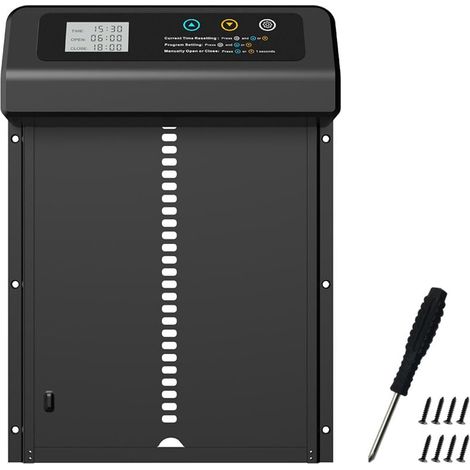 Electric Chicken Coop Door Aluminum Alloy Hole Door Intelligent Automatic Chicken Coop Door Black Chicken Coop Door MUMU (1/4)