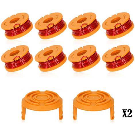 Bobine de rechange pour tondeuse à gazon WORX WA0010/WA6531, compatible avec Worx WA0010, capuchon d'alimentation pour cordon de désherbage automatique, cordon de tondeuse à gazon sans fil, paquet de (1/5)