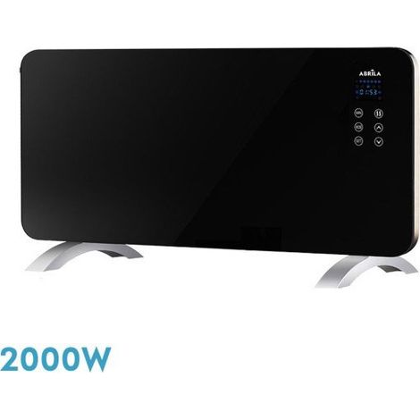 Emettitore di calore in vetro nero dell'Himalaya 2000W 2 potenze Controllo timer IP24 (38x92x6,86 cm)