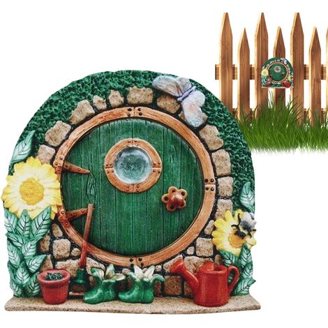 miniature Feentür GNOME Tür en Holz für Feenhaus Feenhaus en
