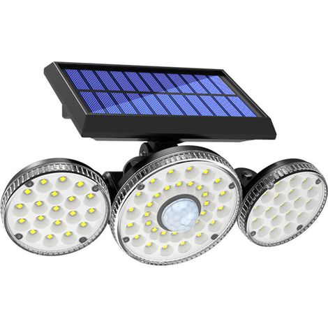 Lampe Solaire Extérieure, 70 LED IP65 Étanche avec Détecteur de Mouvement, Applique Murale Solaire Rotative à 360° (1/5)