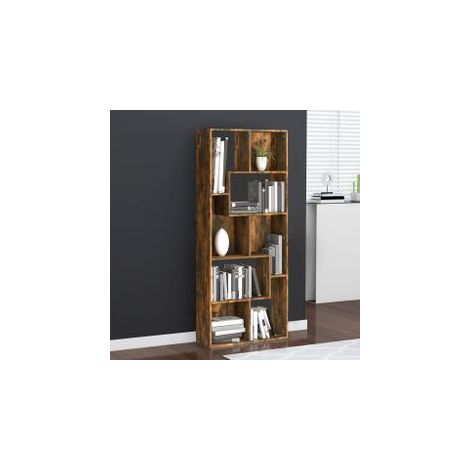 Bibliothèque Chêne fumé 67x24x161 Bois d'ingénierie (1/5)