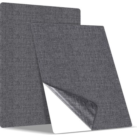 Pièces Tissu Autocollant de Réparation, Patch en Lin pour Canapés, Sièges de Voiture, Chaise de Bureau, Têtes de Lit, Rideau - Gris, 20 x 28 cm (1/5)