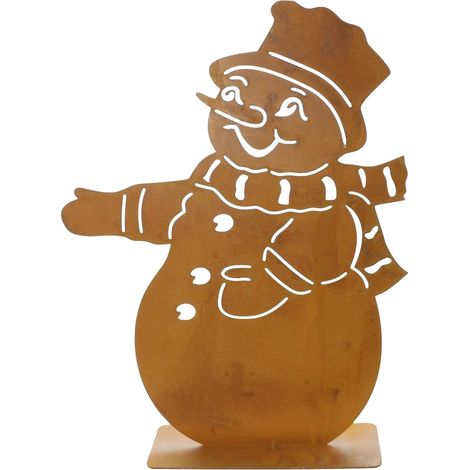 Figura navideña de metal: Muñeco de nieve con forma de vela (12 cm) (1/5)