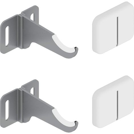 Supports muraux pour radiateurs en aluminium – Couverture ABS blanc – Capacité 50 kg par fixation – Ensemble de 2 pièces