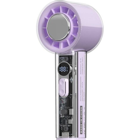 Ventilatore tascabile portatile con sistema di raffreddamento integrato,batteria da 5000 mAh,schermo LED,concerti e attività all'aperto (1/5)