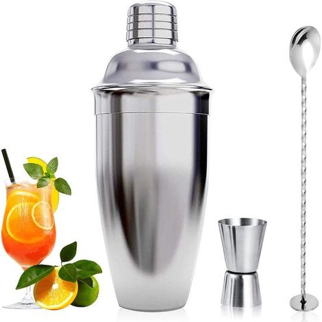 Juego de coctelera de 750 ml - Incluye colador y medidor - Herramienta de coctelería casera - 3 piezas (1/5)