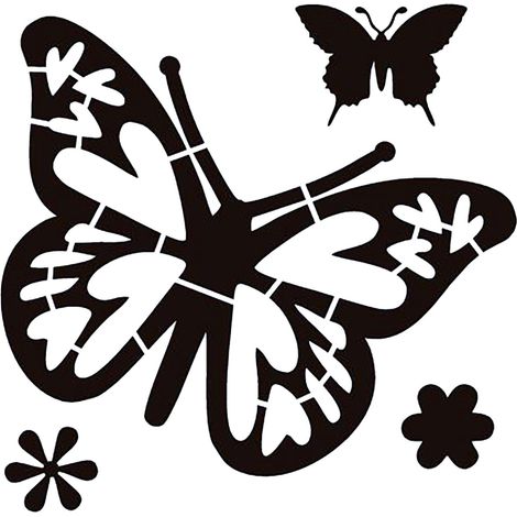 Pochoir Papillon - Symétrie - Découpe Creuse pour Cartes, Scrapbooking et Loisirs Créatifs - 15,5 x 15,5 cm - PET - 1 Pièce (1/5)