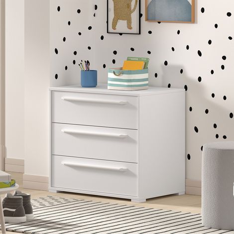 Commode 3 tiroirs 67,7x43x61,7 cm blanc - ZABIO